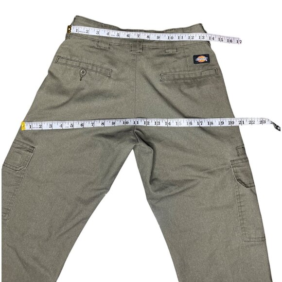 28x30 Mens Dickies Flex Straight Leg Khaki Pants Cargo Slim Taper Olive Green - Picture 4 of 7